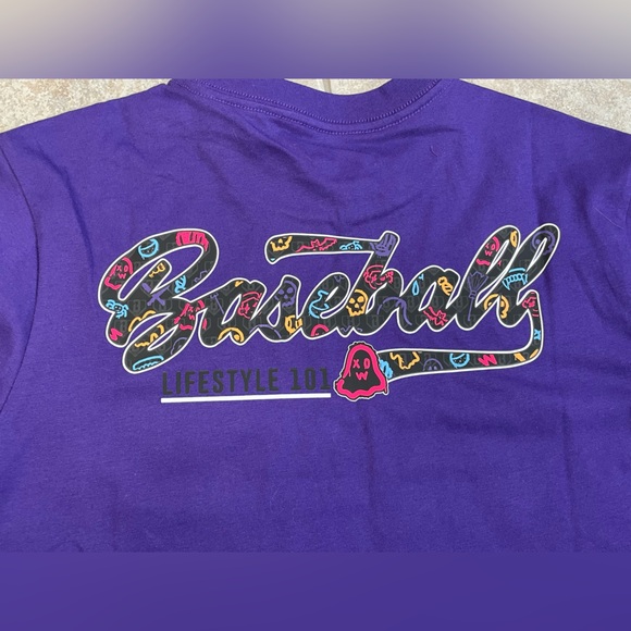 NWT Baseball lifestyle 101 spooky szn tee shirt - size boys youth large - Picture 5 of 9